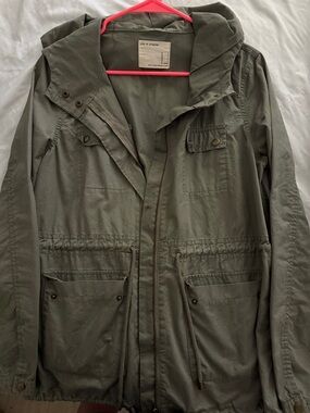 life in progress Olive Green Hooded Utility Jacket